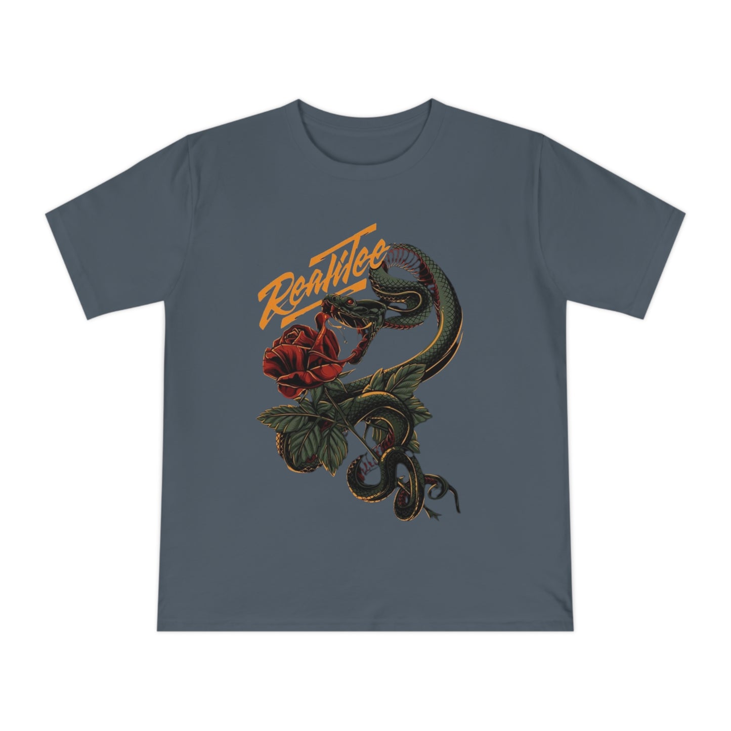 Real Tee Unisex Classic Jersey T-Shirt - Vintage Snake & Rose Design