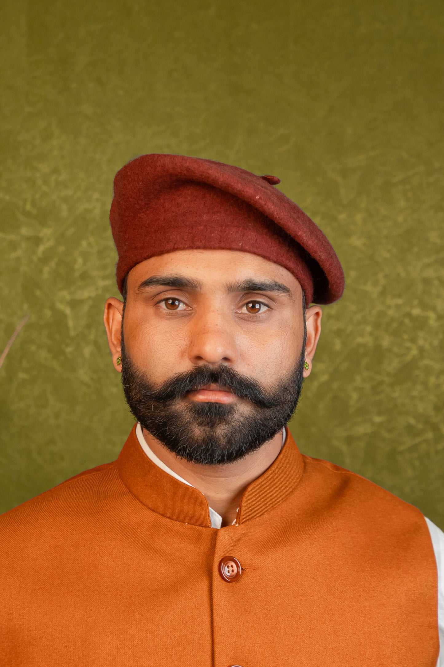 Rajputi Beret Cap in Brown