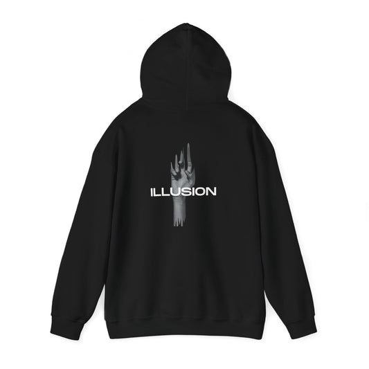 Chic Unisex Hooded Sweatshirt with Hand Design – Cozy & Stylish