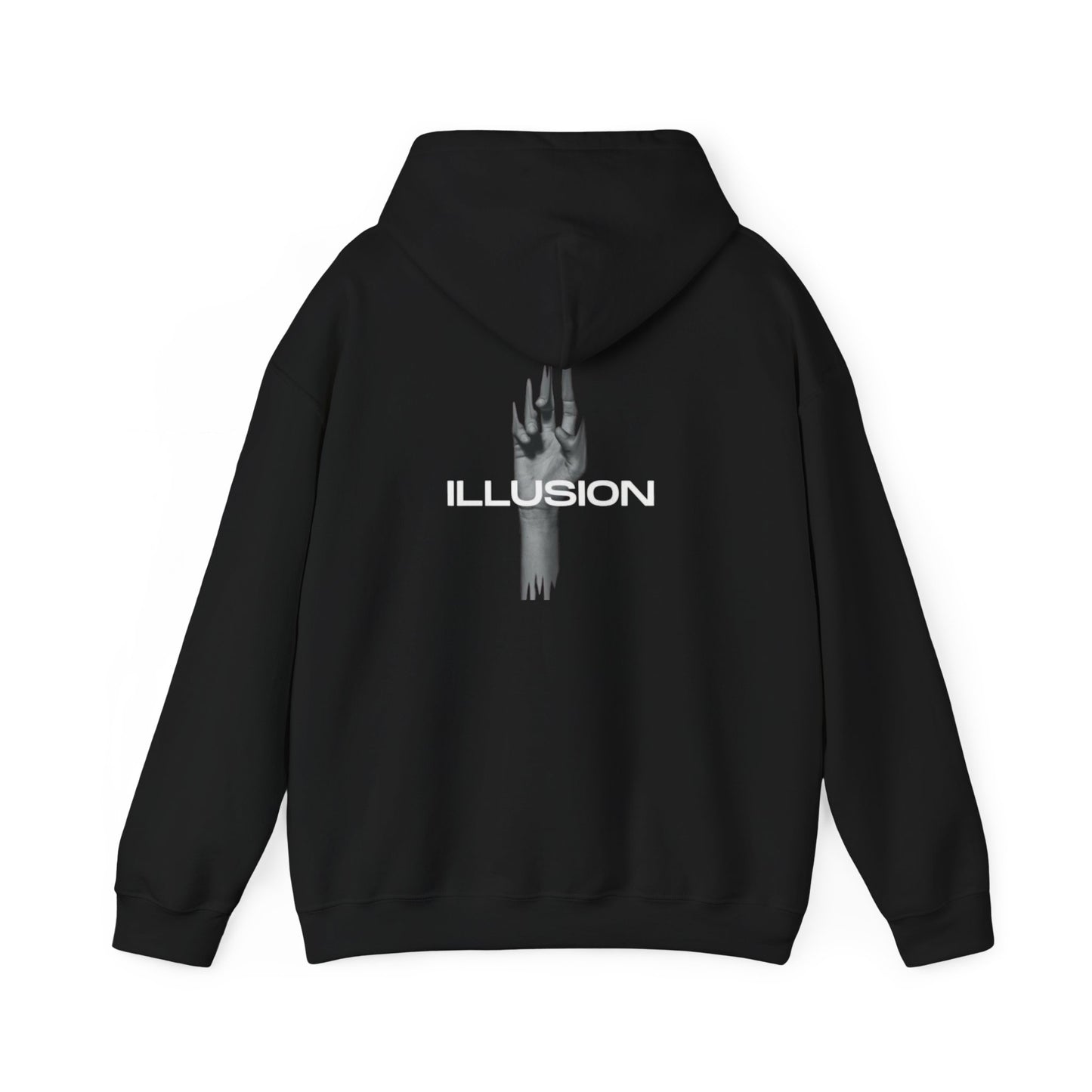 Chic Unisex Hooded Sweatshirt with Hand Design – Cozy & Stylish