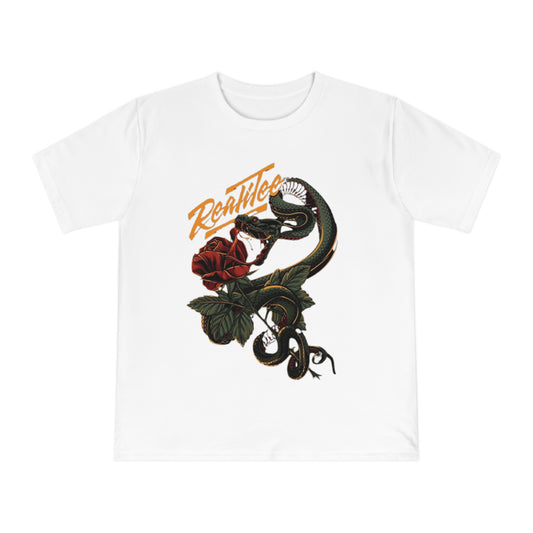 Real Tee Unisex Classic Jersey T-Shirt - Vintage Snake & Rose Design
