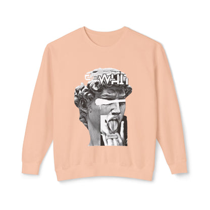 Artistic Crewneck Sweatshirt with Statue Graphic