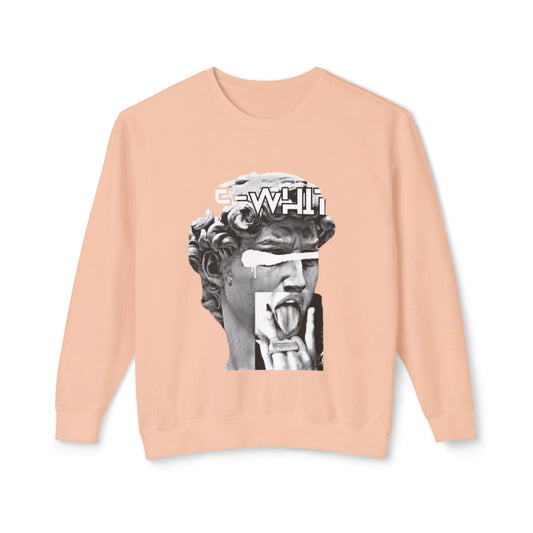 Artistic Crewneck Sweatshirt with Statue Graphic