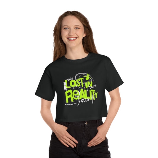 Cropped Graphic T-Shirt - 'Lost in Reality' Design for Trendy Women