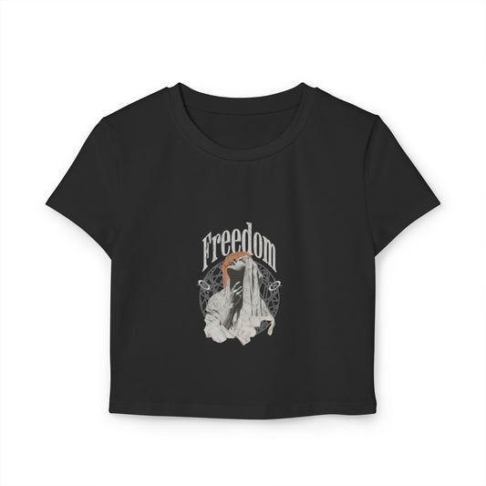 Freedom Graphic Women's Baby Tee - Stylish and Empowering Shirt for Everyday Wear