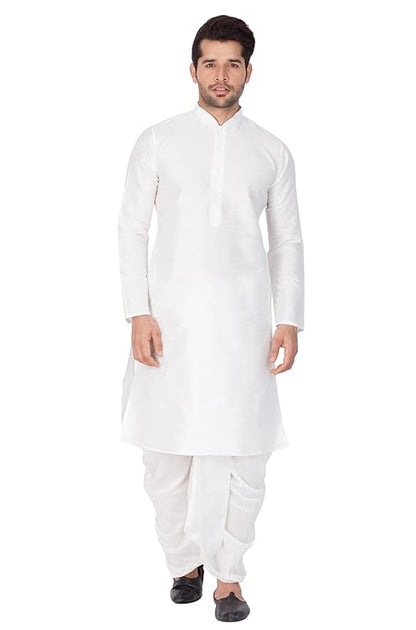 Cotton Comfortable Solid Kurta with Traditional Dhoti Set