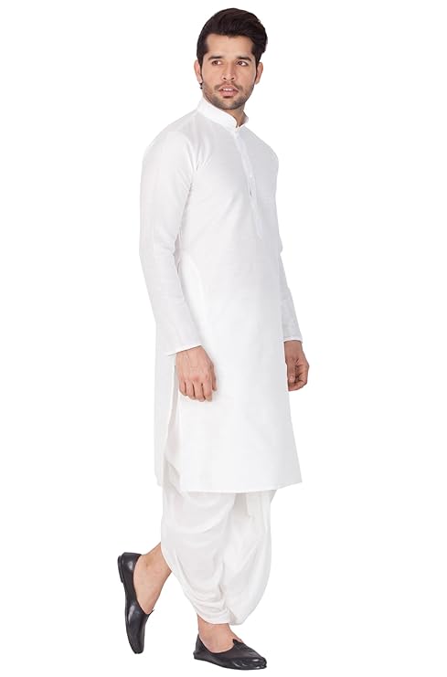 Cotton Comfortable Solid Kurta with Traditional Dhoti Set