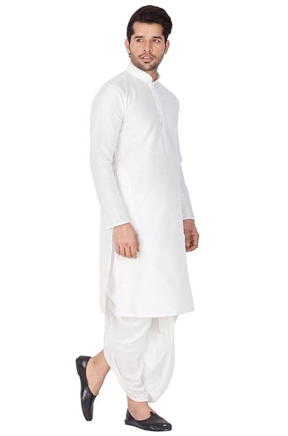 Cotton Comfortable Solid Kurta with Traditional Dhoti Set