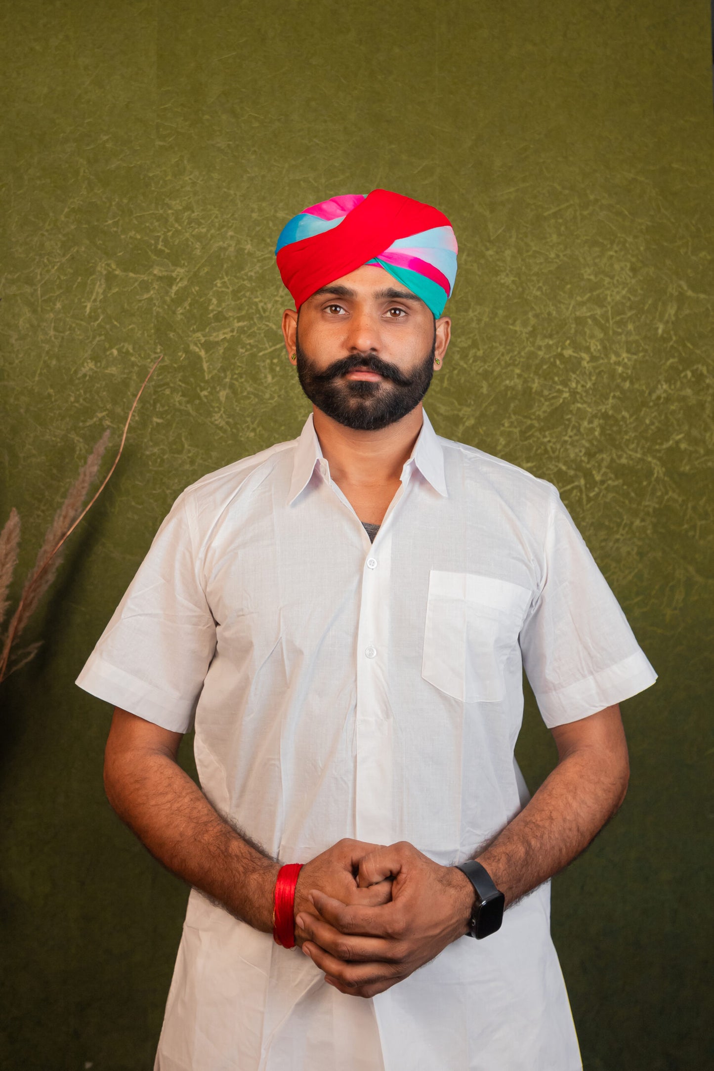 Cotton Collar Kurta with Traditional Dhoti Set