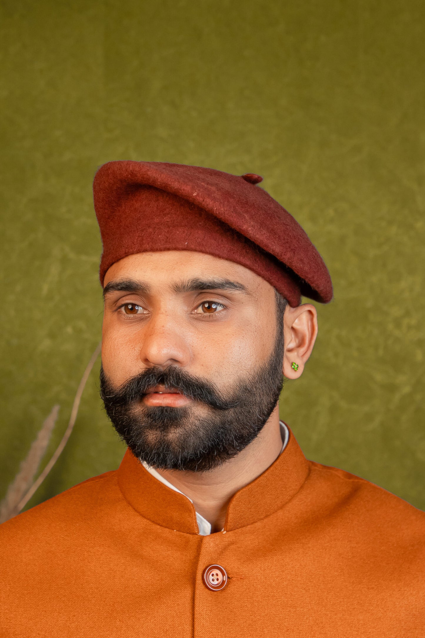 Rajputi Beret Cap in Brown