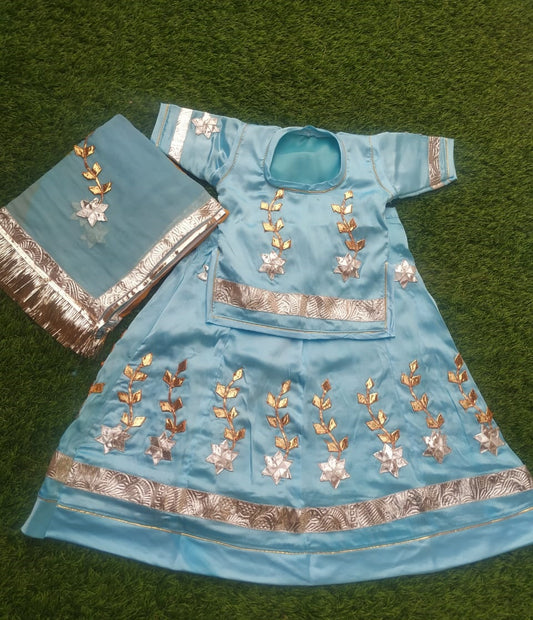 Baby Girl Sky-Blue Gotta Patti Poshak