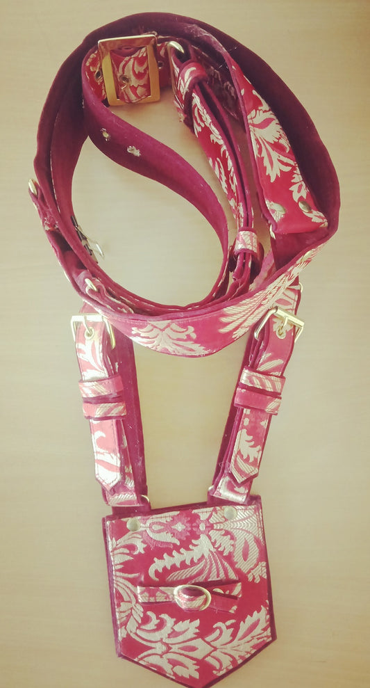 Red Zari Groom Crossbelt