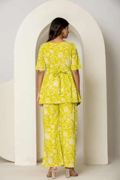 Cotton Printed Short Kurti Bottom Co-Ord Set