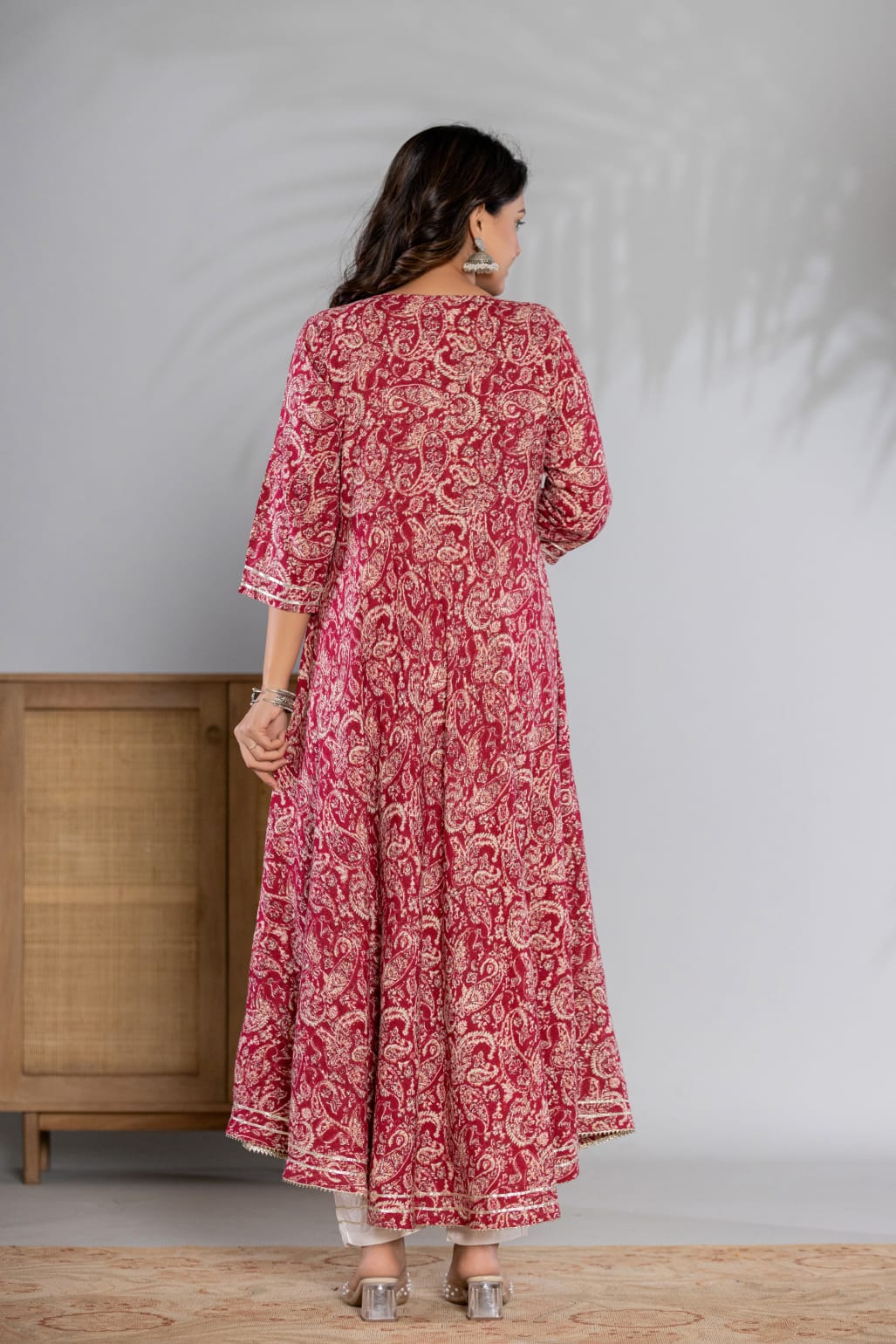Trendy Reyon Printed Ethnic Gown with Pants