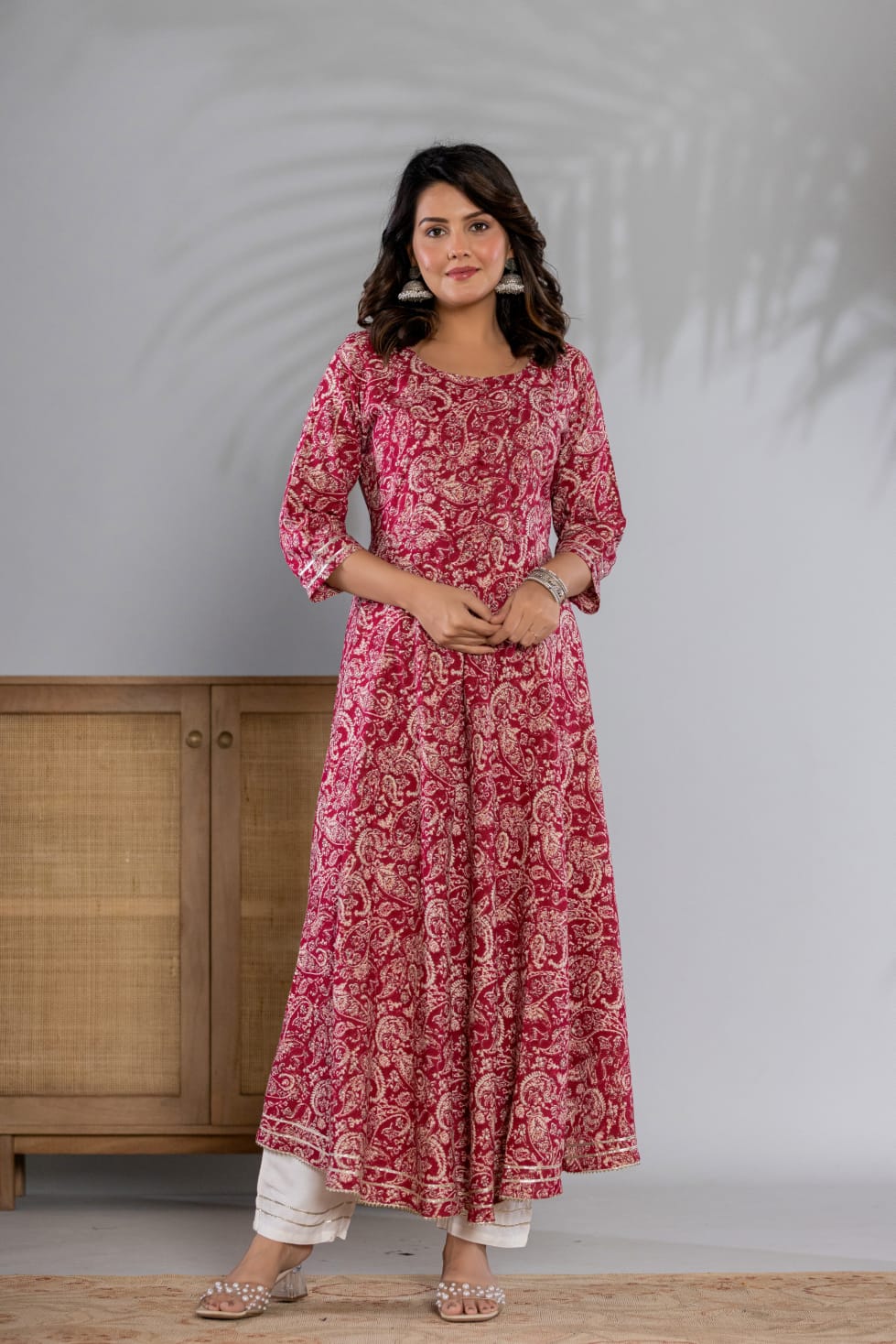Trendy Reyon Printed Ethnic Gown with Pants