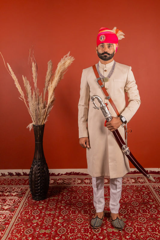 Heritage Beige Achkan for Men