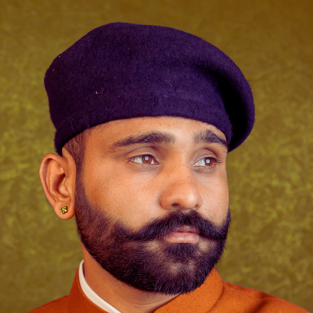 Rajputi Beret Cap in Blue