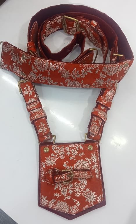 Mehroon Zari Groom Crossbelt