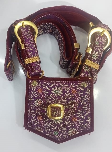 Purple Zari Groom Crossbelt