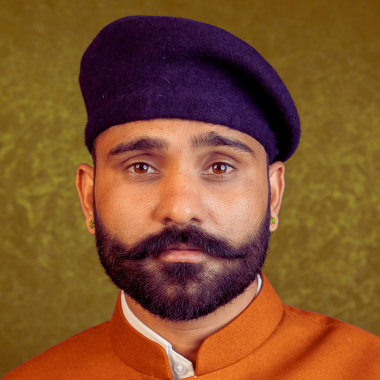 Rajputi Beret Cap in Blue