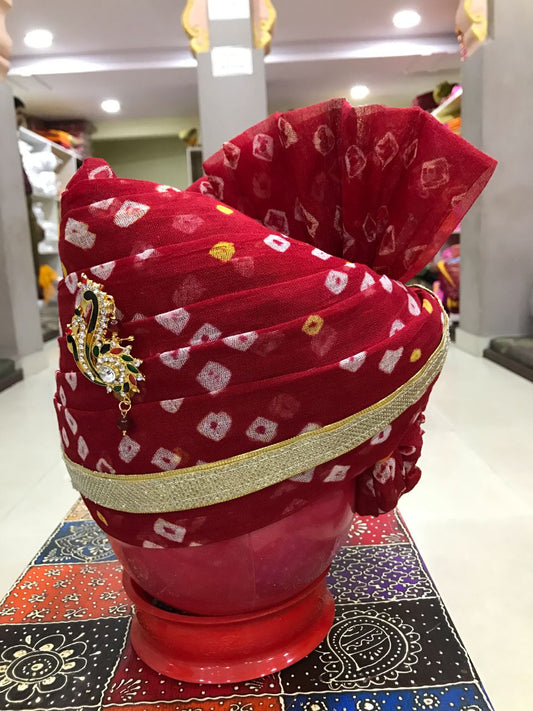 Royal Red Chundari Safa