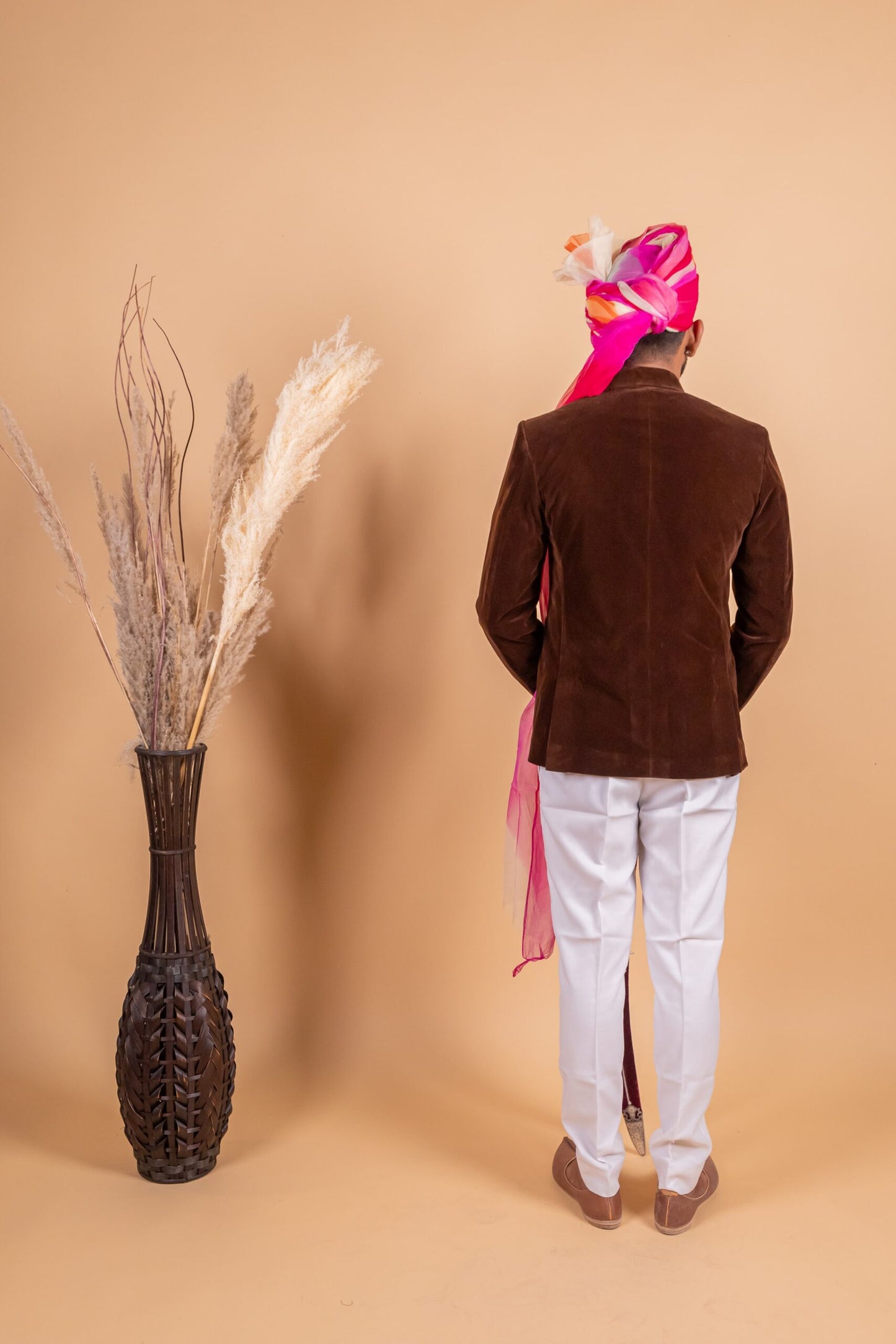 Velvet Brown Color Jodhpuri Bandgala with Trouser
