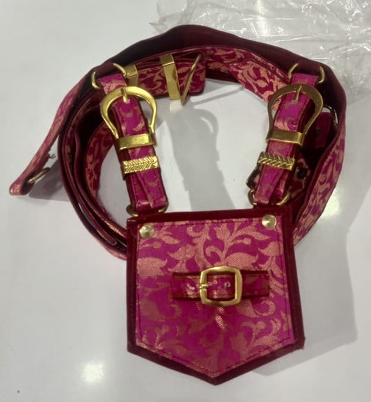 Rani Pink Zari Groom Crossbelt